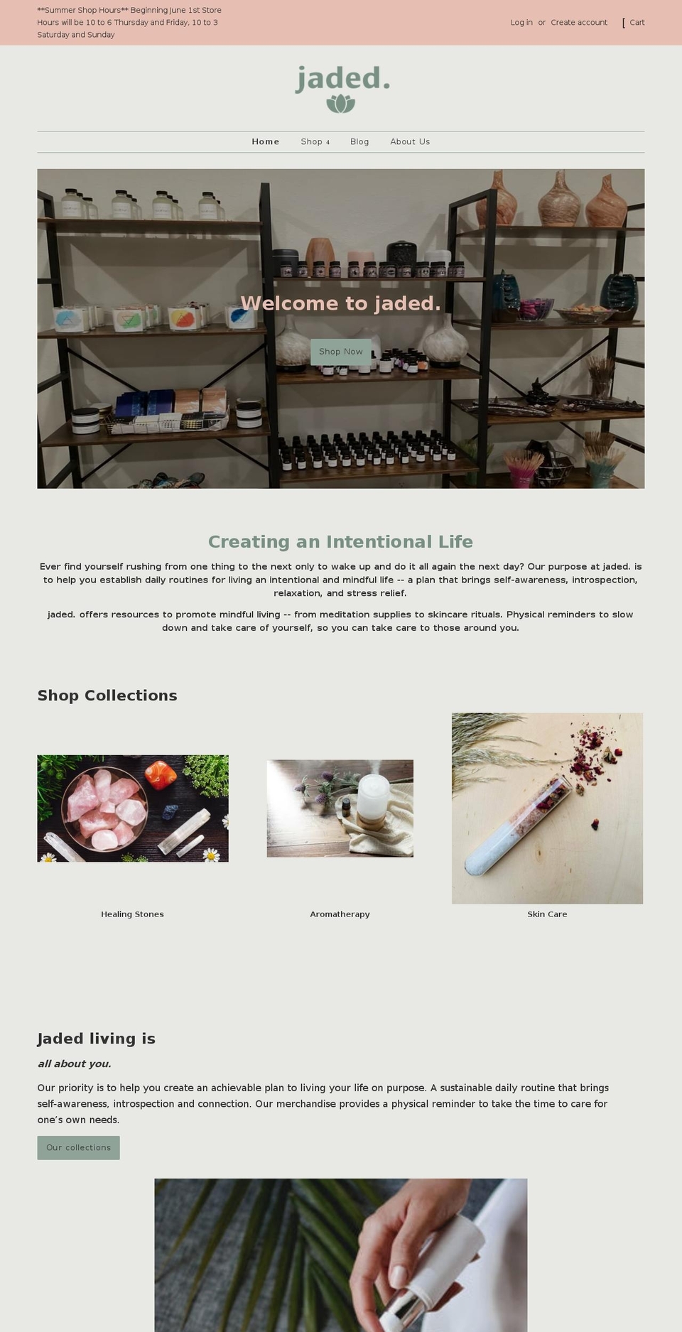 jadedliving.com shopify website screenshot