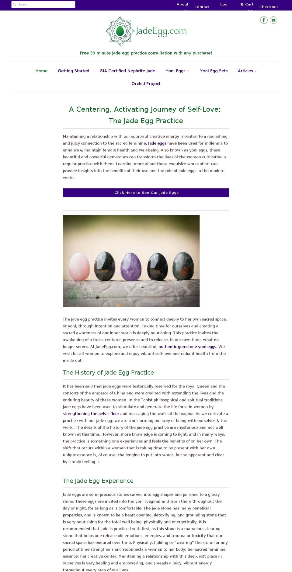 jadeegg.org shopify website screenshot
