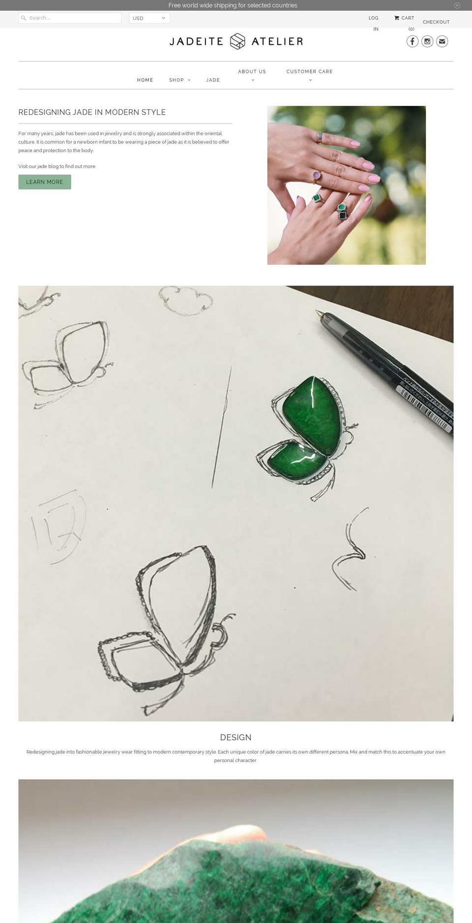 jadeite-atelier.com shopify website screenshot