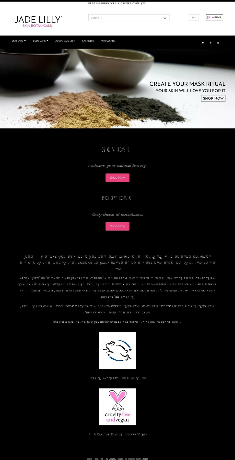 jadelilly.com shopify website screenshot