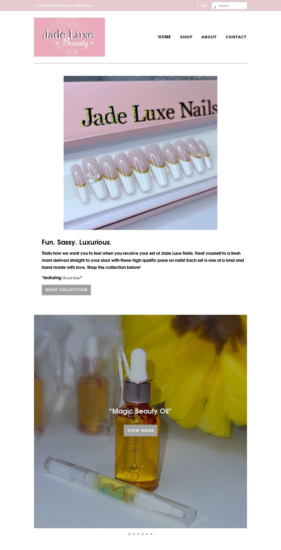 jadeluxenails.com shopify website screenshot