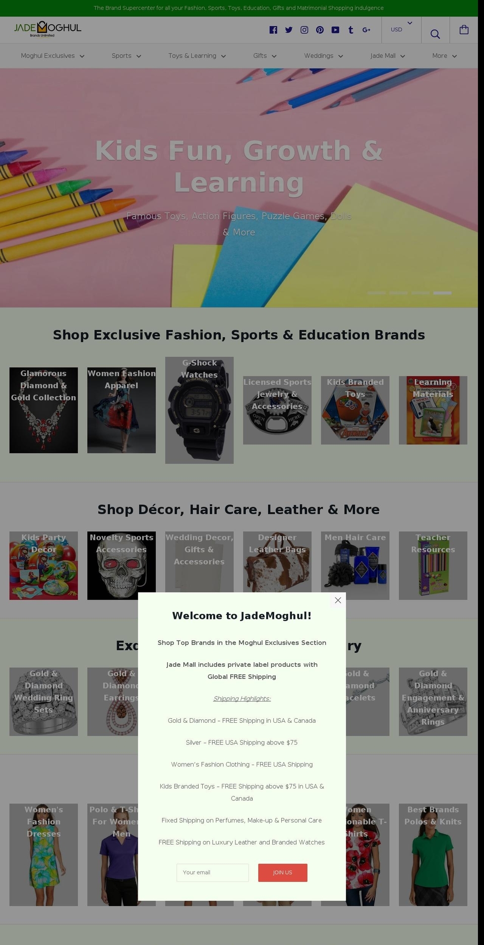jademoghul.com shopify website screenshot