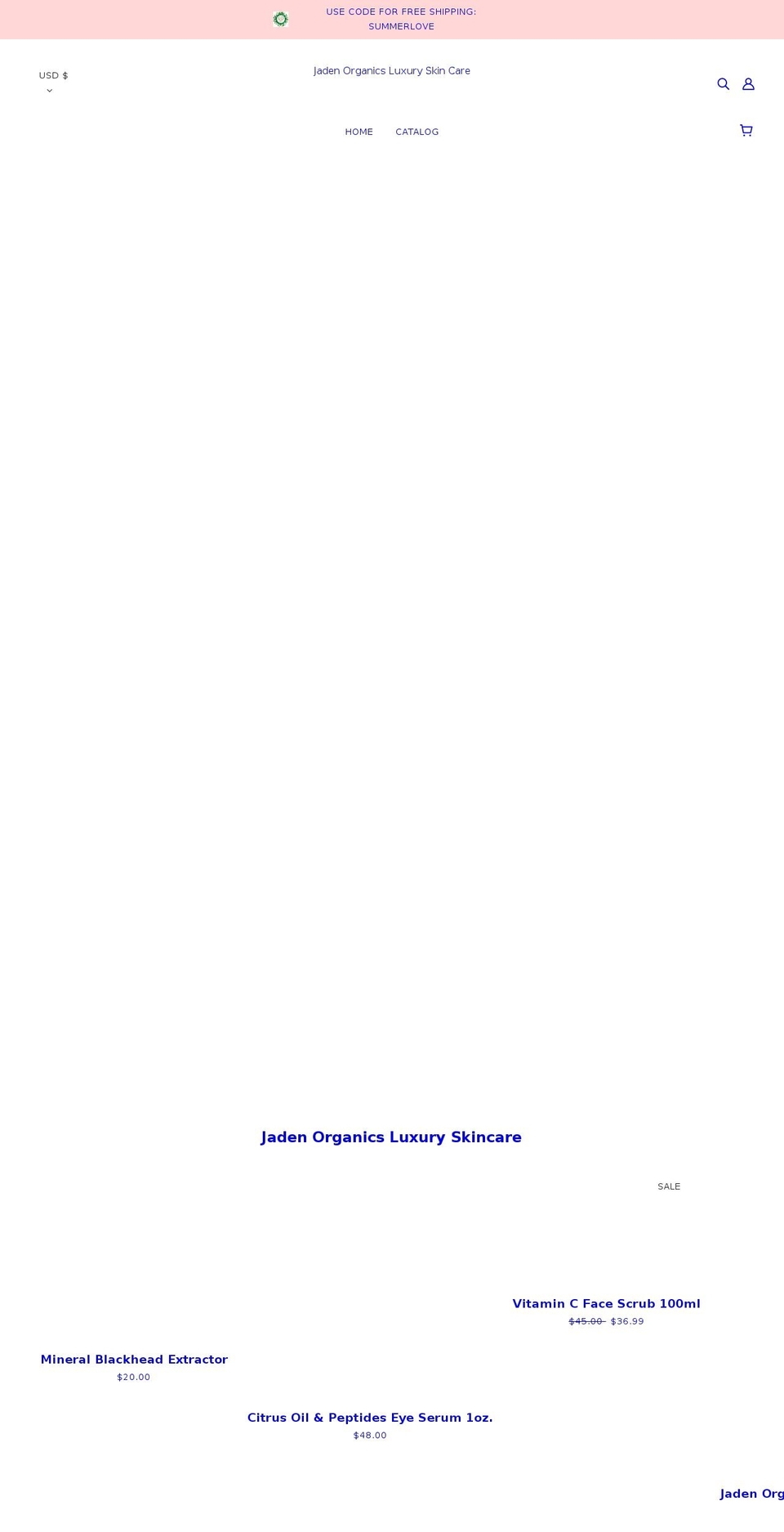 jadenorganics.com — Shopify storefront screenshot
