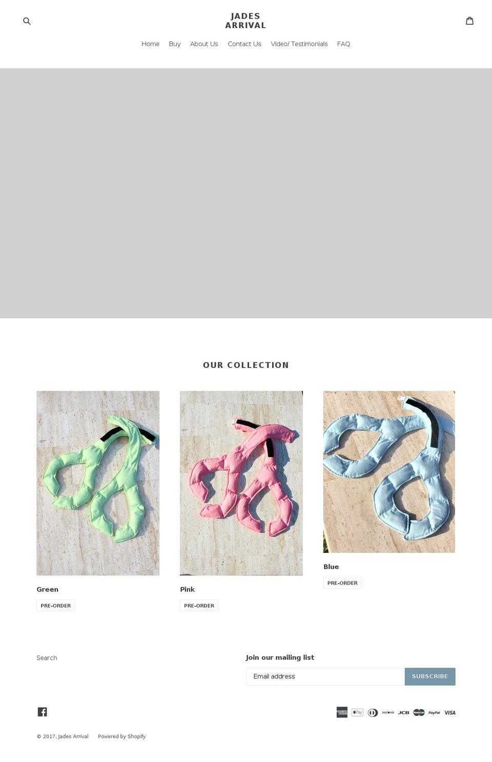 jadesarrival.com shopify website screenshot