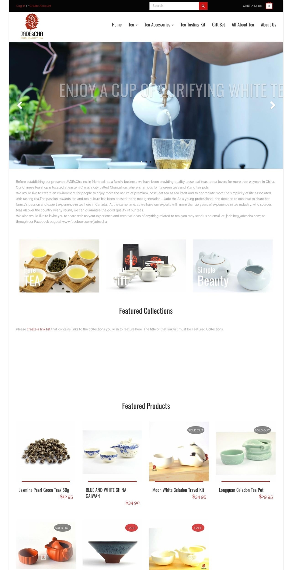 jadescha.com shopify website screenshot