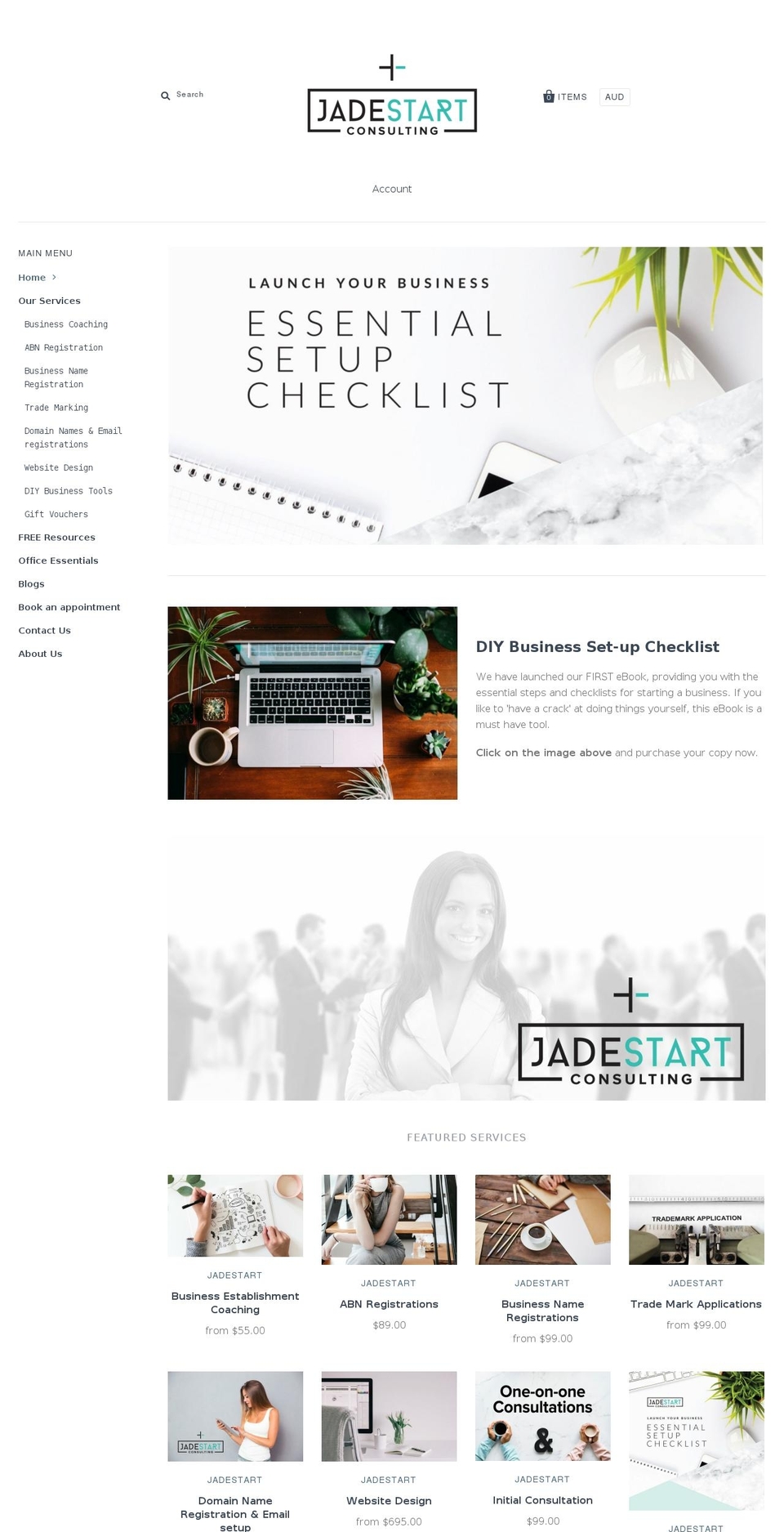 jadestart.com.au shopify website screenshot