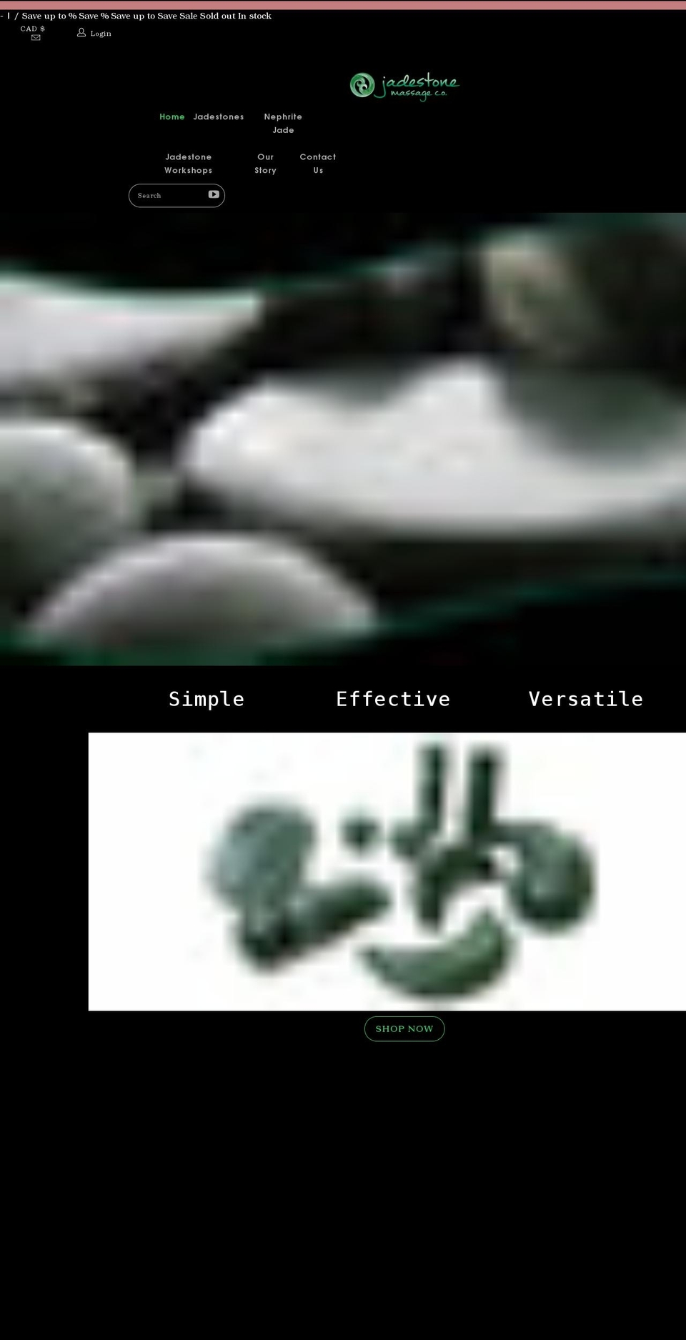 jadestonemassagecompany.com shopify website screenshot
