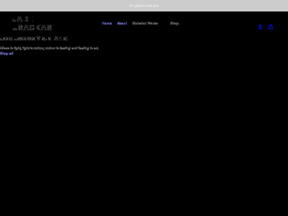 jadeusackas.com shopify website screenshot