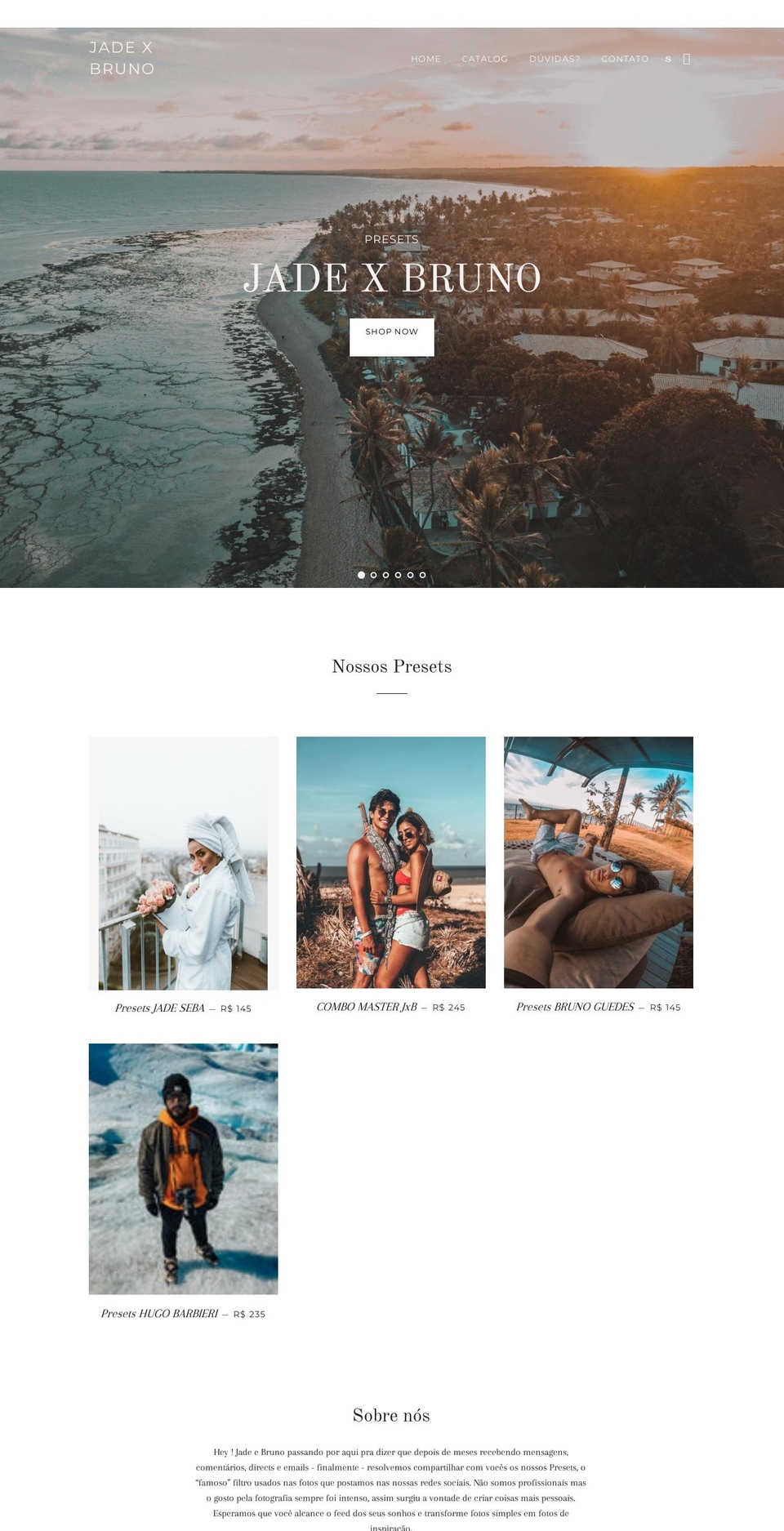 jadexbruno.com — Shopify storefront screenshot