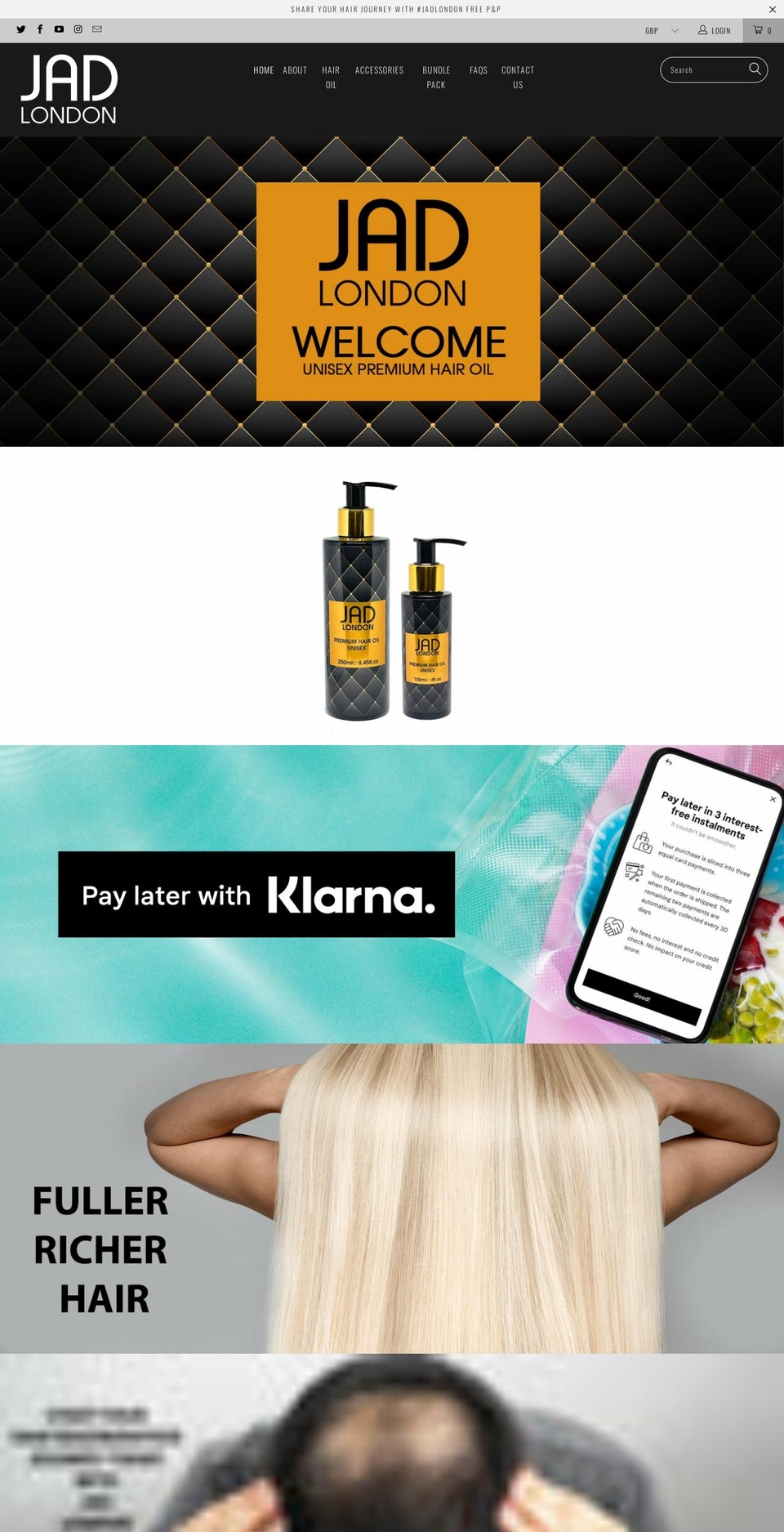 jadlondon.com shopify website screenshot