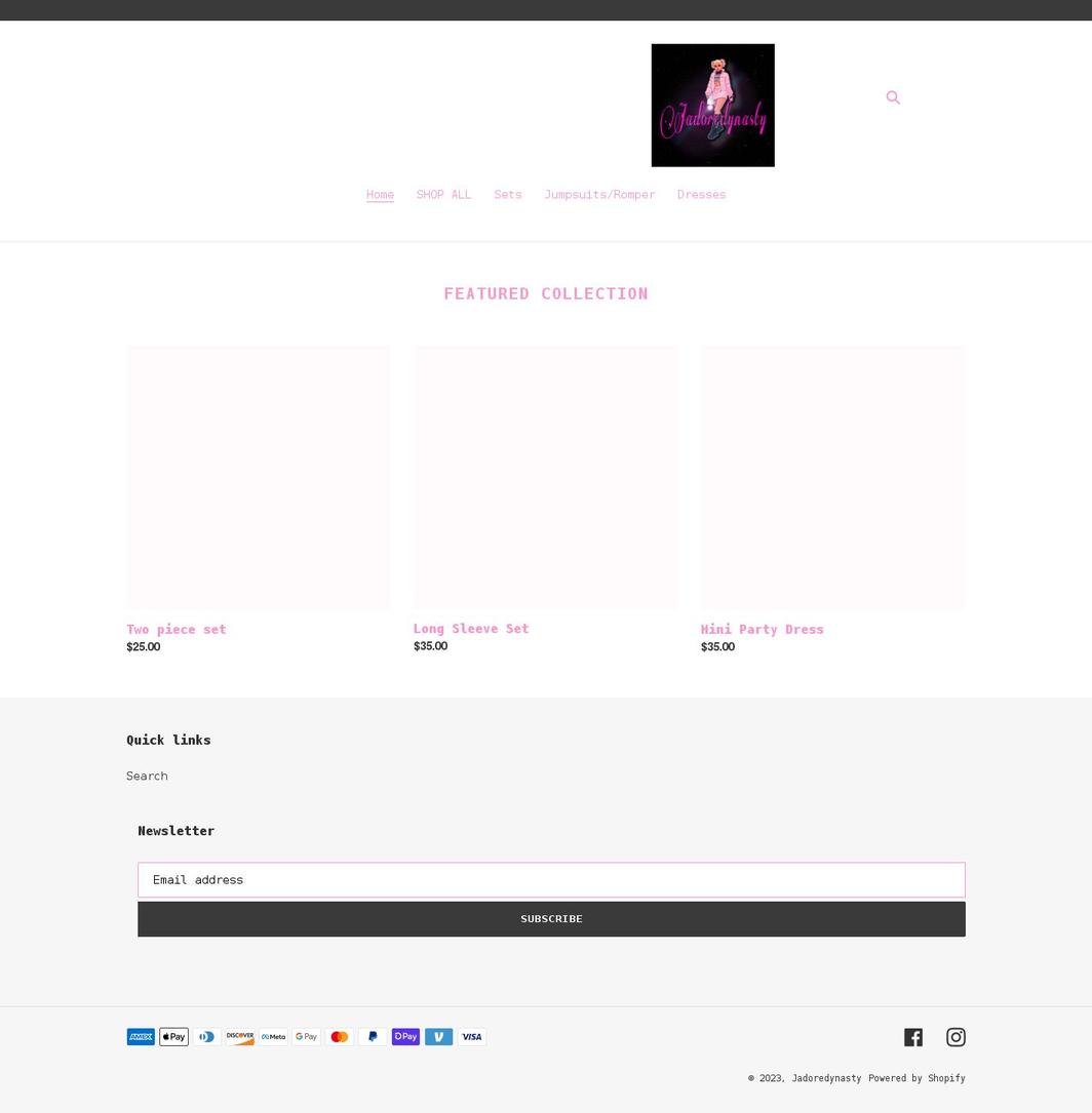 jadoredynasty.com shopify website screenshot