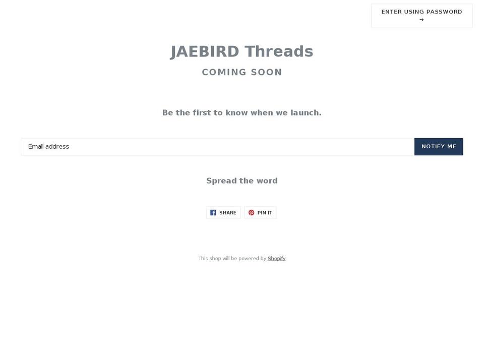 jaebirdthreads.com — Shopify storefront screenshot