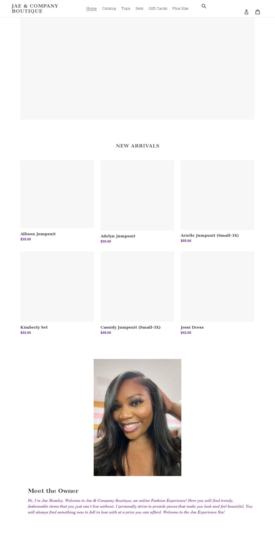 jaecompanyboutique.com shopify website screenshot