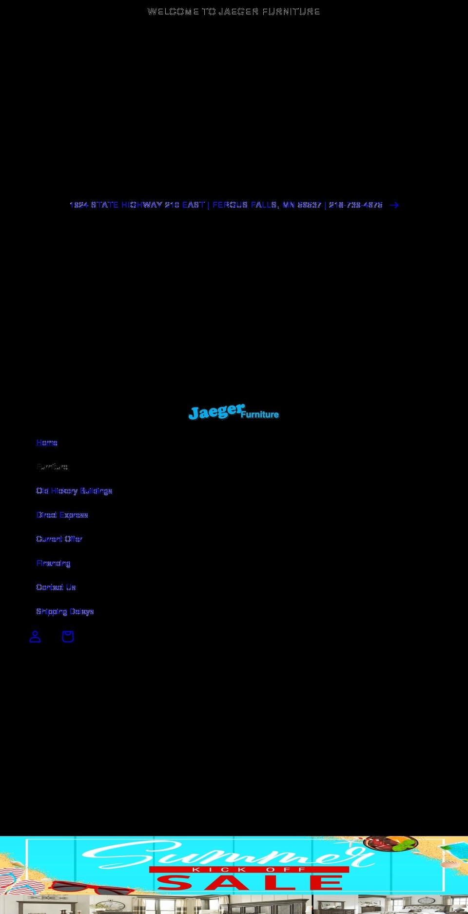 jaegerfurniture.com shopify website screenshot