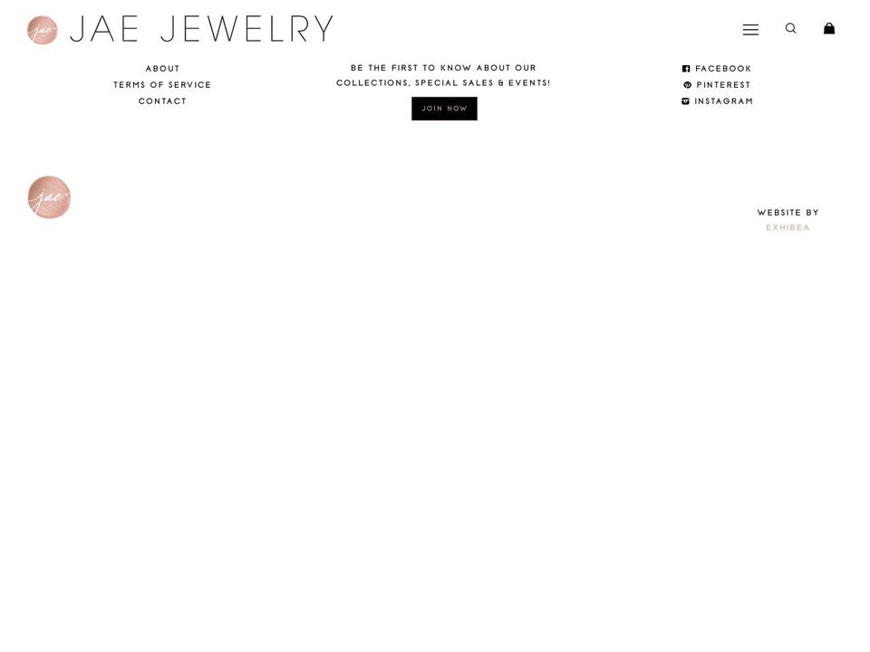 jaejewelry.com shopify website screenshot