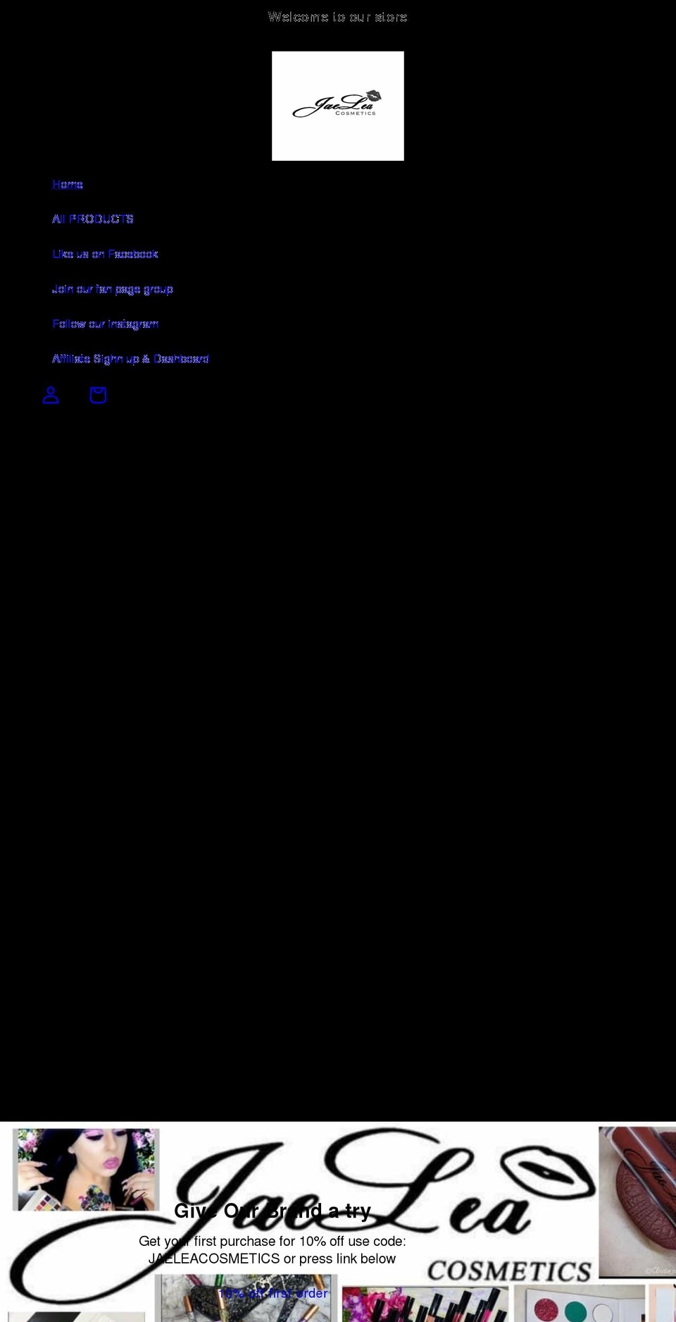jaeleacosmetics.com shopify website screenshot