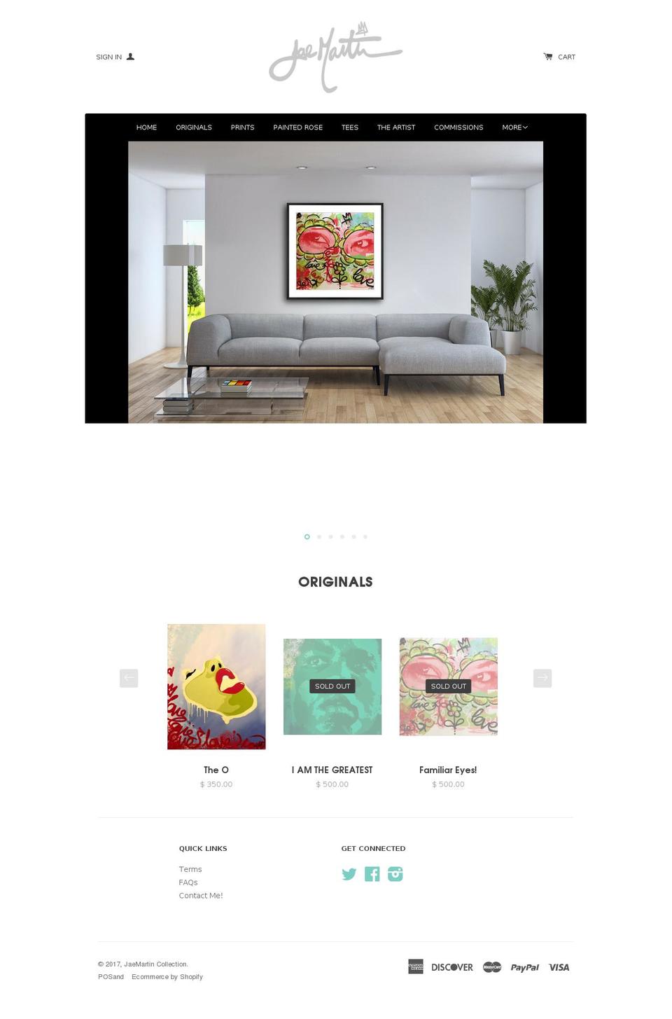 jaemartin.com shopify website screenshot