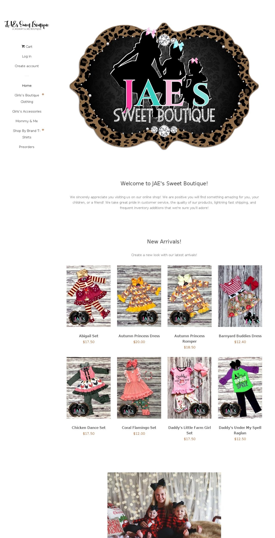 jaessweetboutique.com — Shopify storefront screenshot
