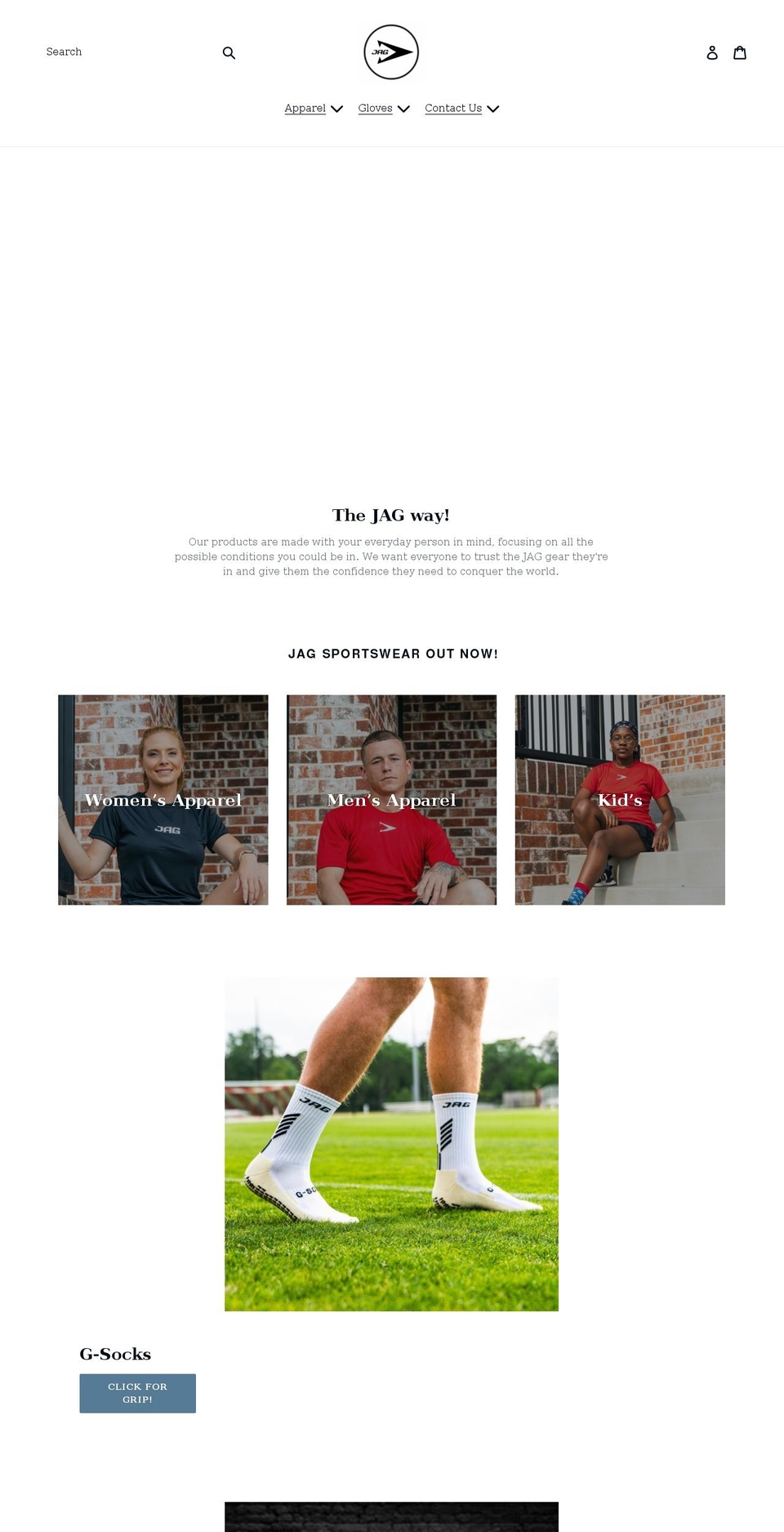 jag-soccer.com shopify website screenshot
