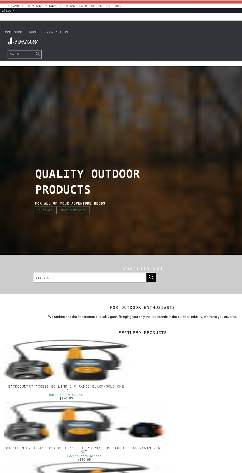 New Theme Shopify theme site example jagaloon.com