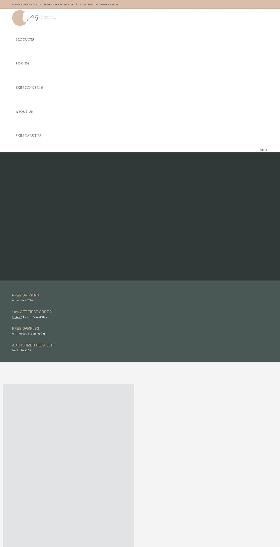 jagcosmetics.com shopify website screenshot