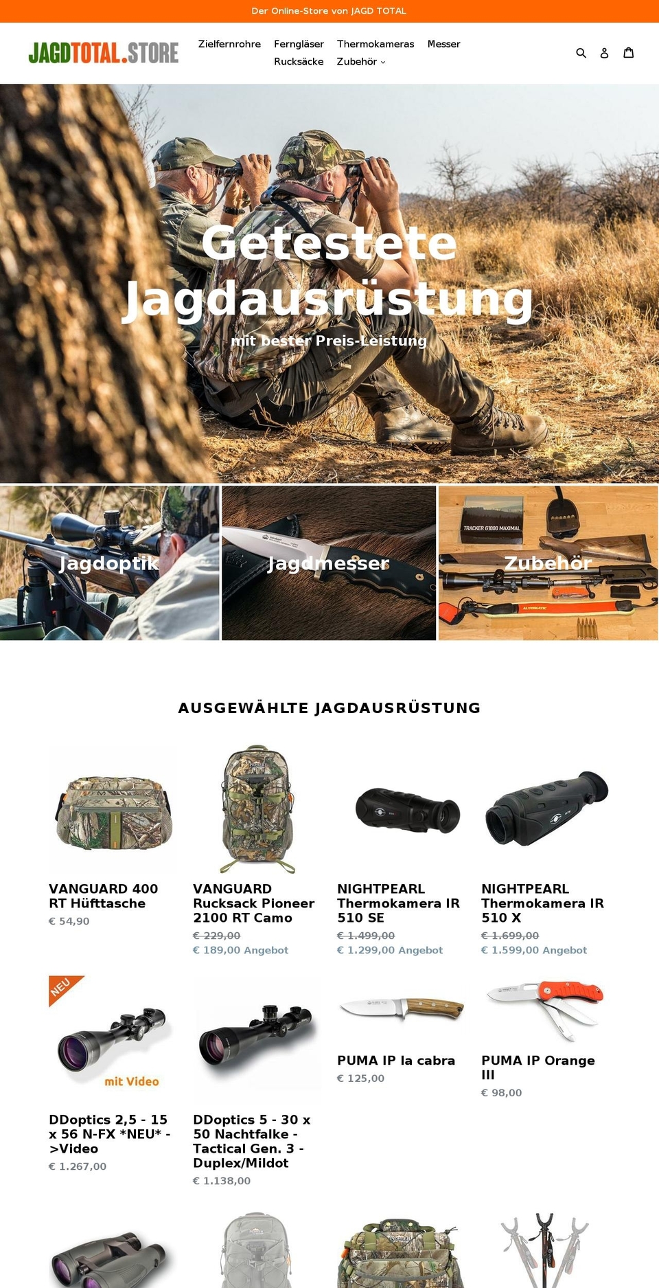 jagdtotal-store.de shopify website screenshot