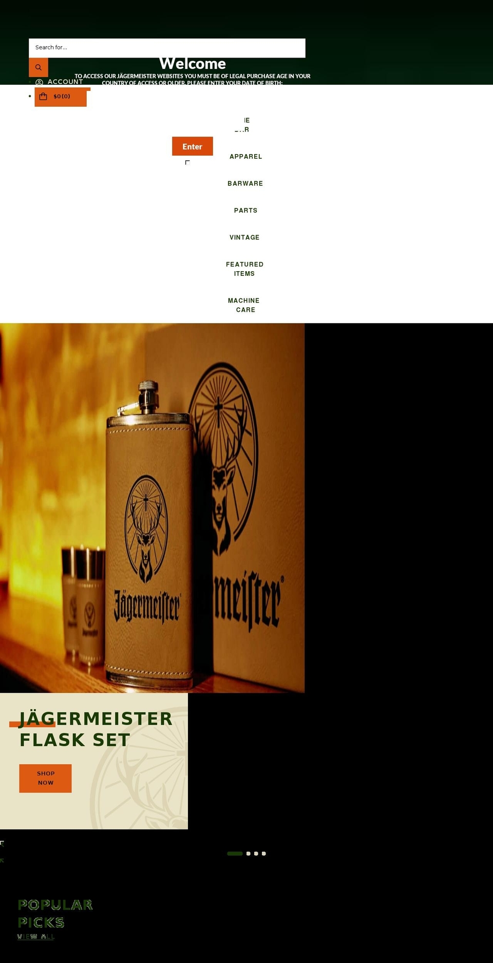 jagershop.ca shopify website screenshot