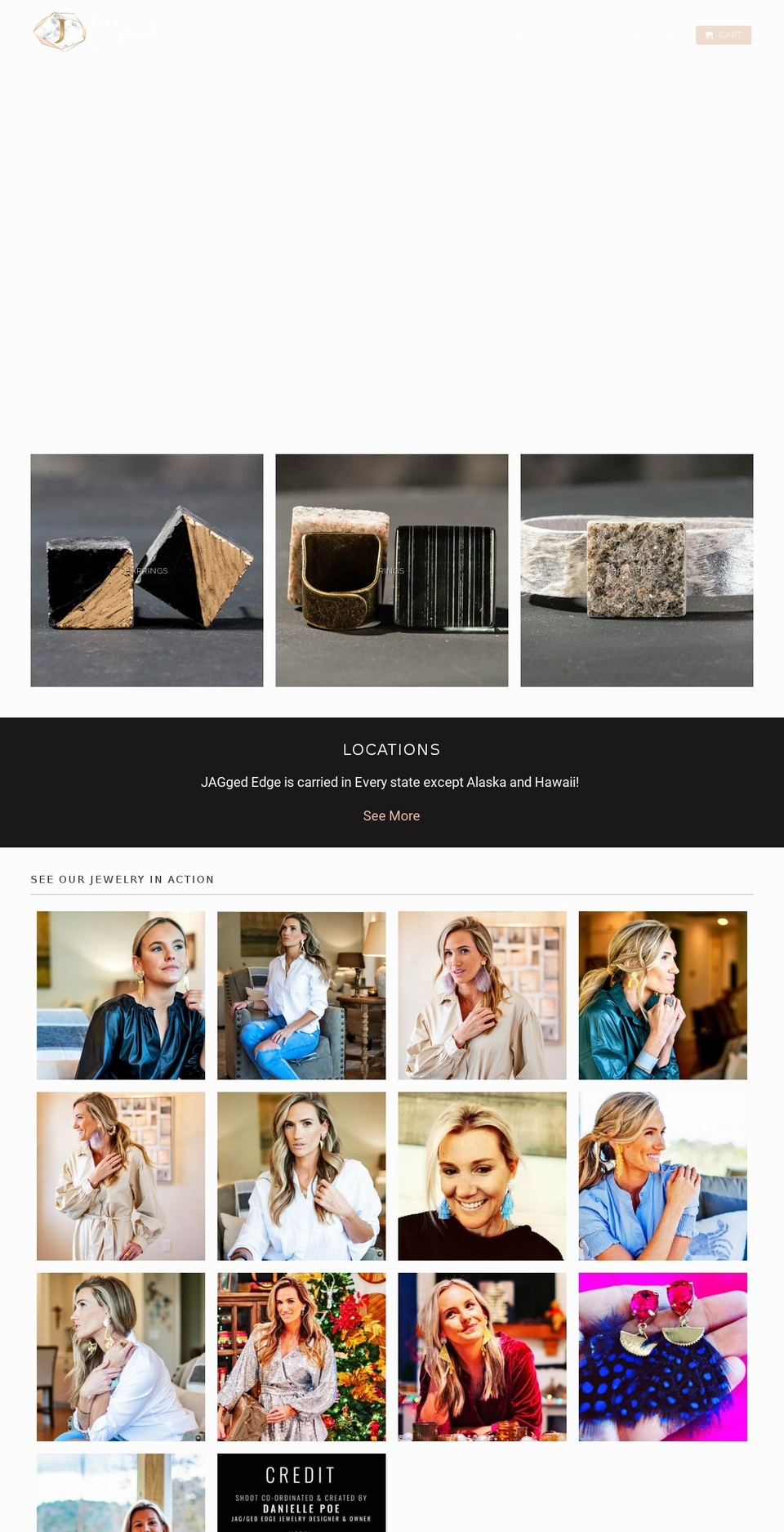 jaggededgejewels.com — Shopify storefront screenshot