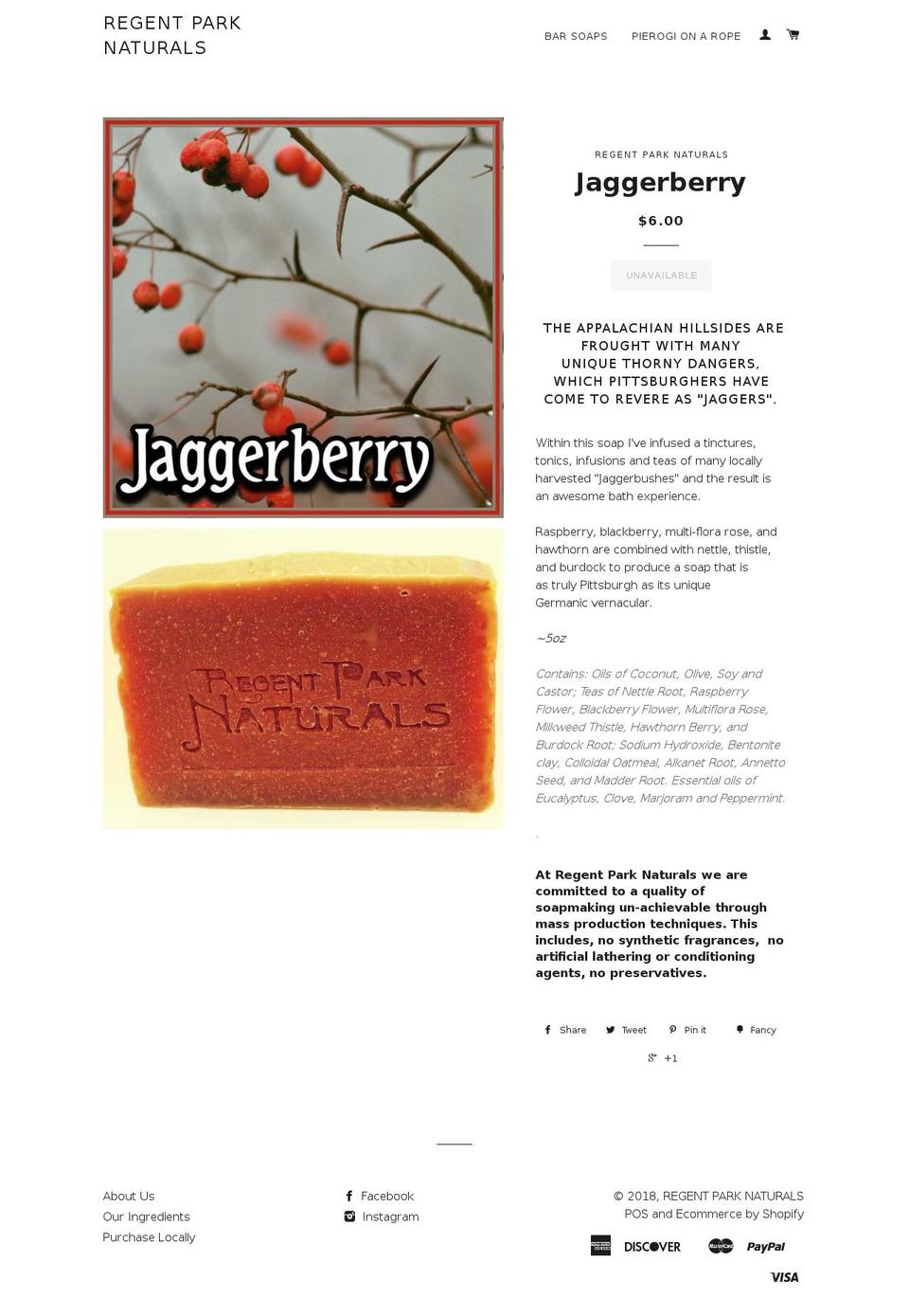 jaggerberry.com — Shopify storefront screenshot