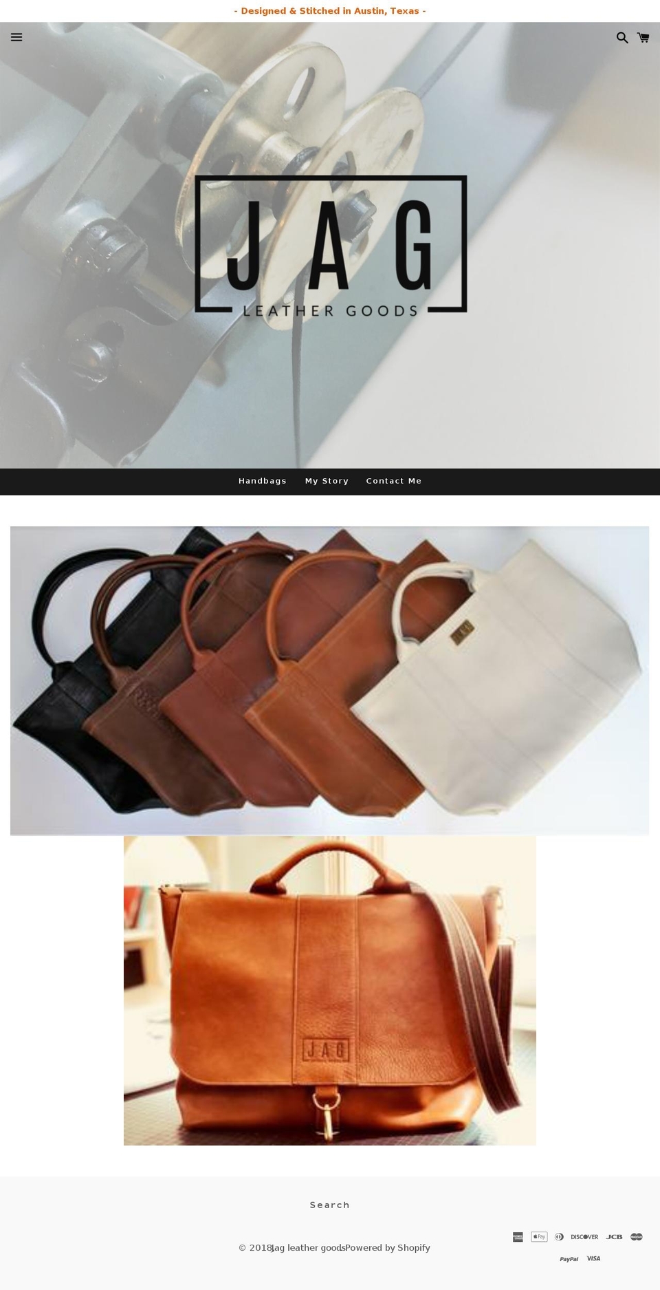 jagleathergoods.com — Shopify storefront screenshot