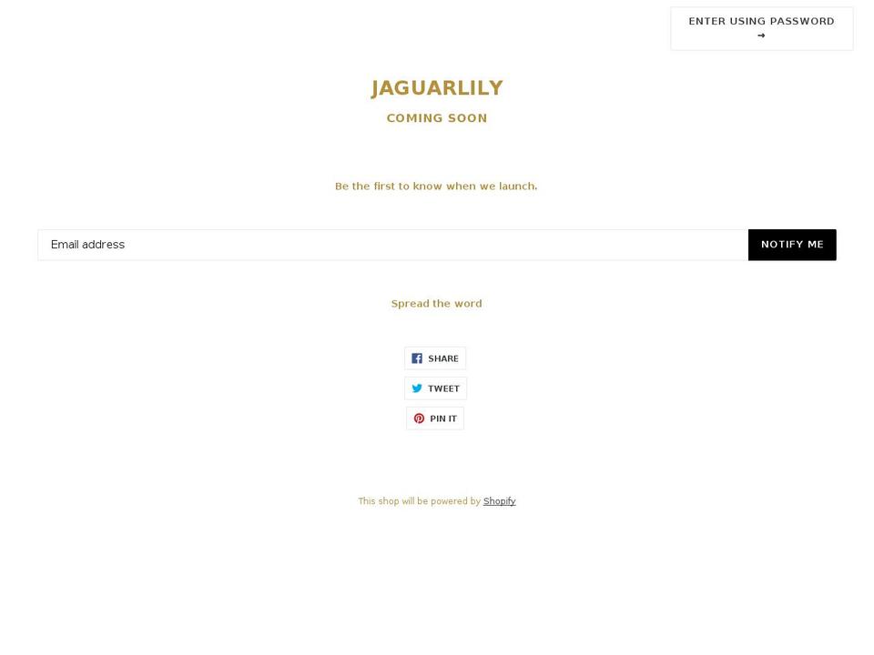 jaguarlily.com — Shopify storefront screenshot