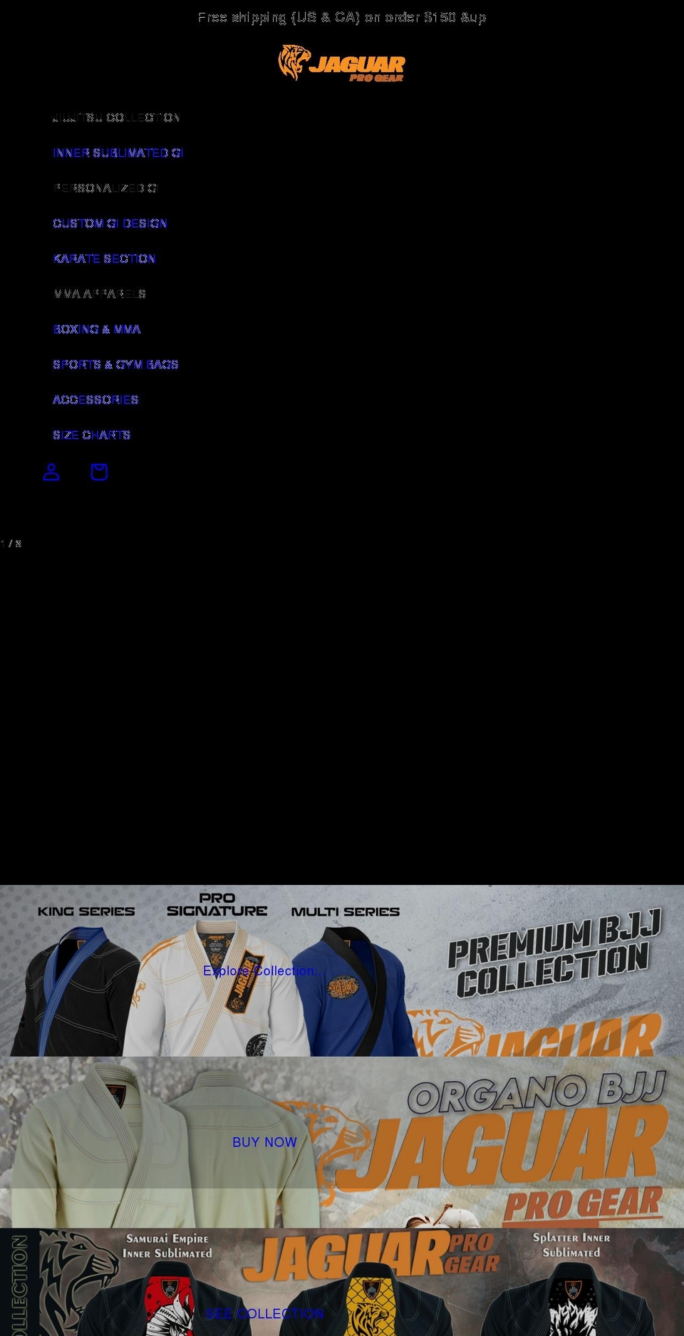jaguarprogear.com shopify website screenshot