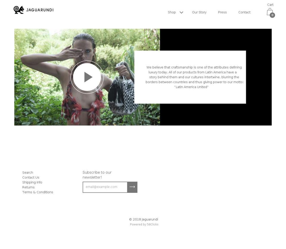jaguarundilau.com — Shopify storefront screenshot