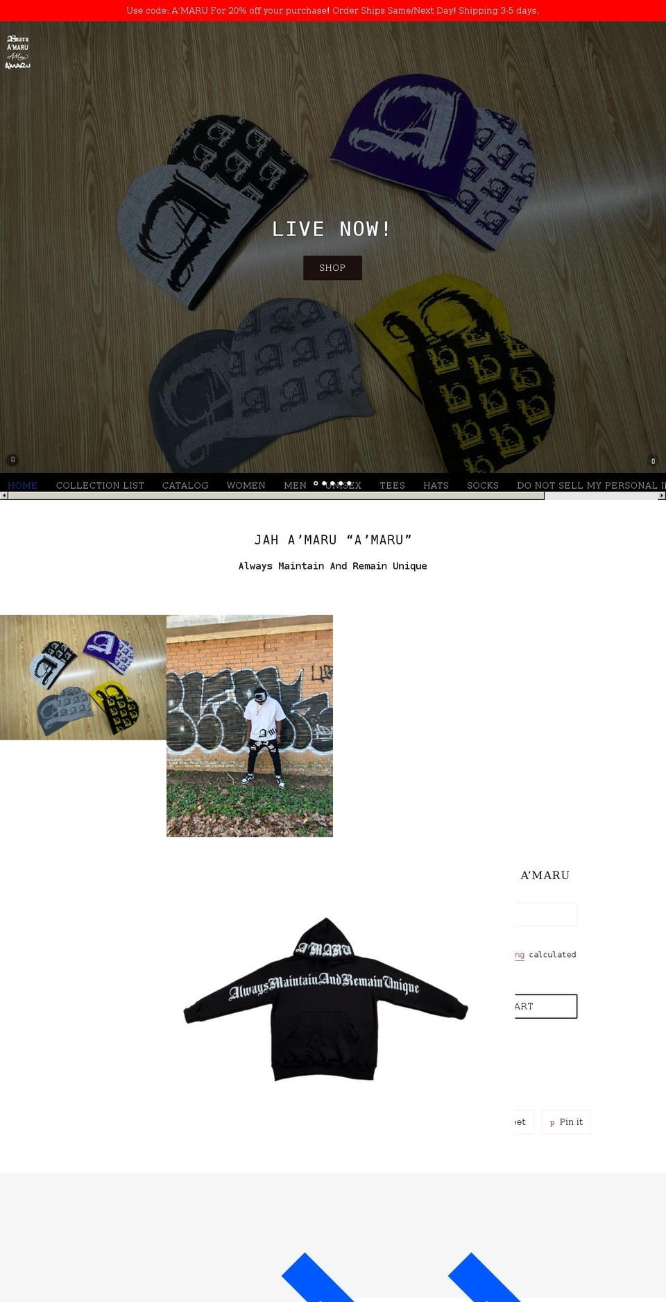 jahamaru.com shopify website screenshot