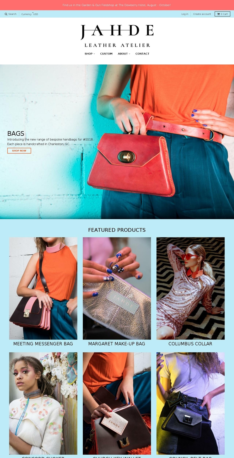 jahdemade.com shopify website screenshot