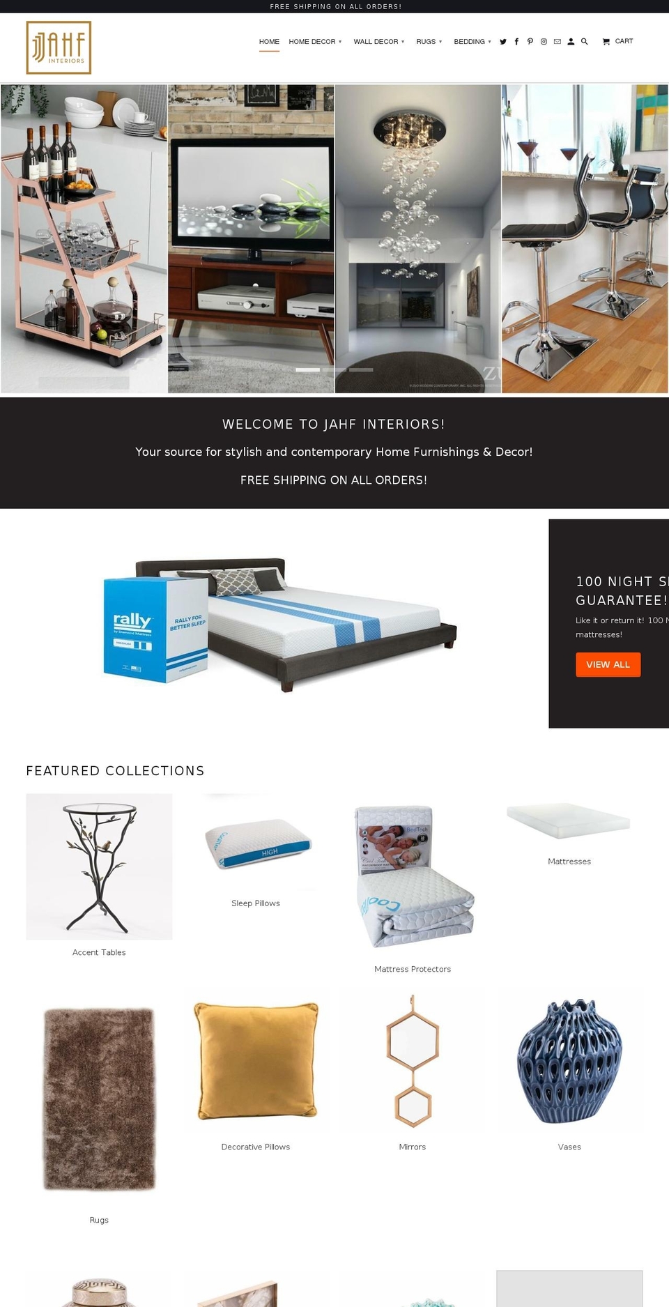 jahfinteriors.com — Shopify storefront screenshot