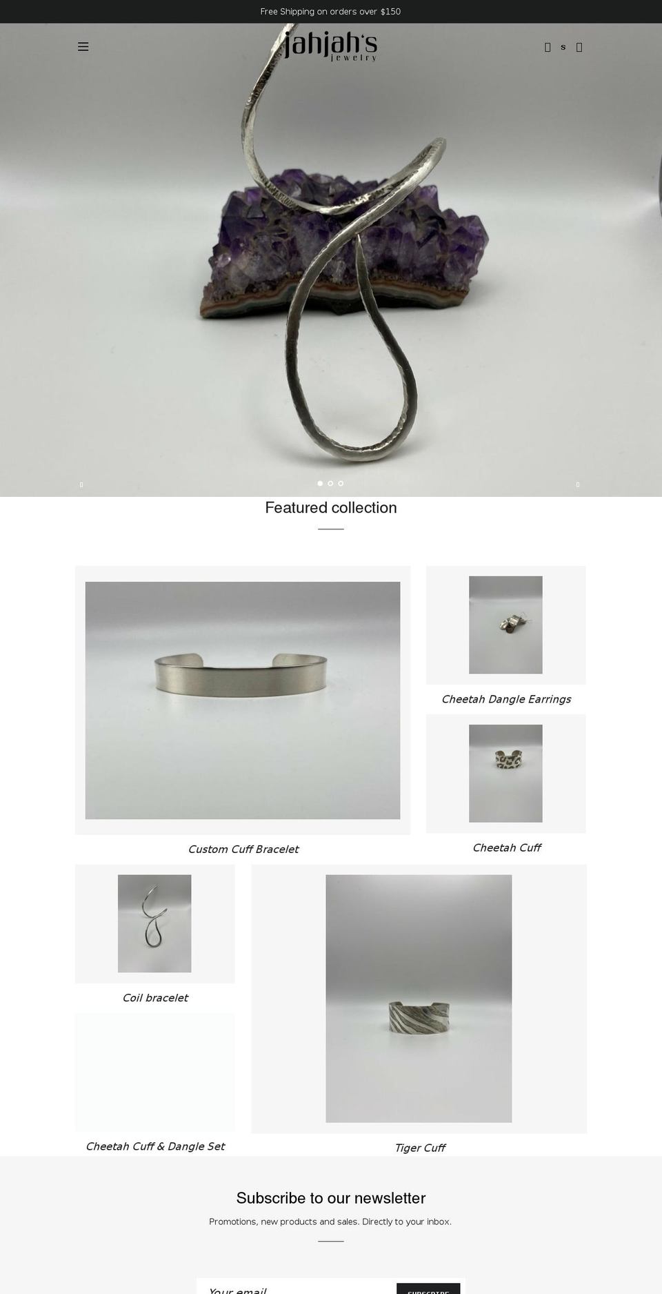 jahjahsjewelry.com shopify website screenshot