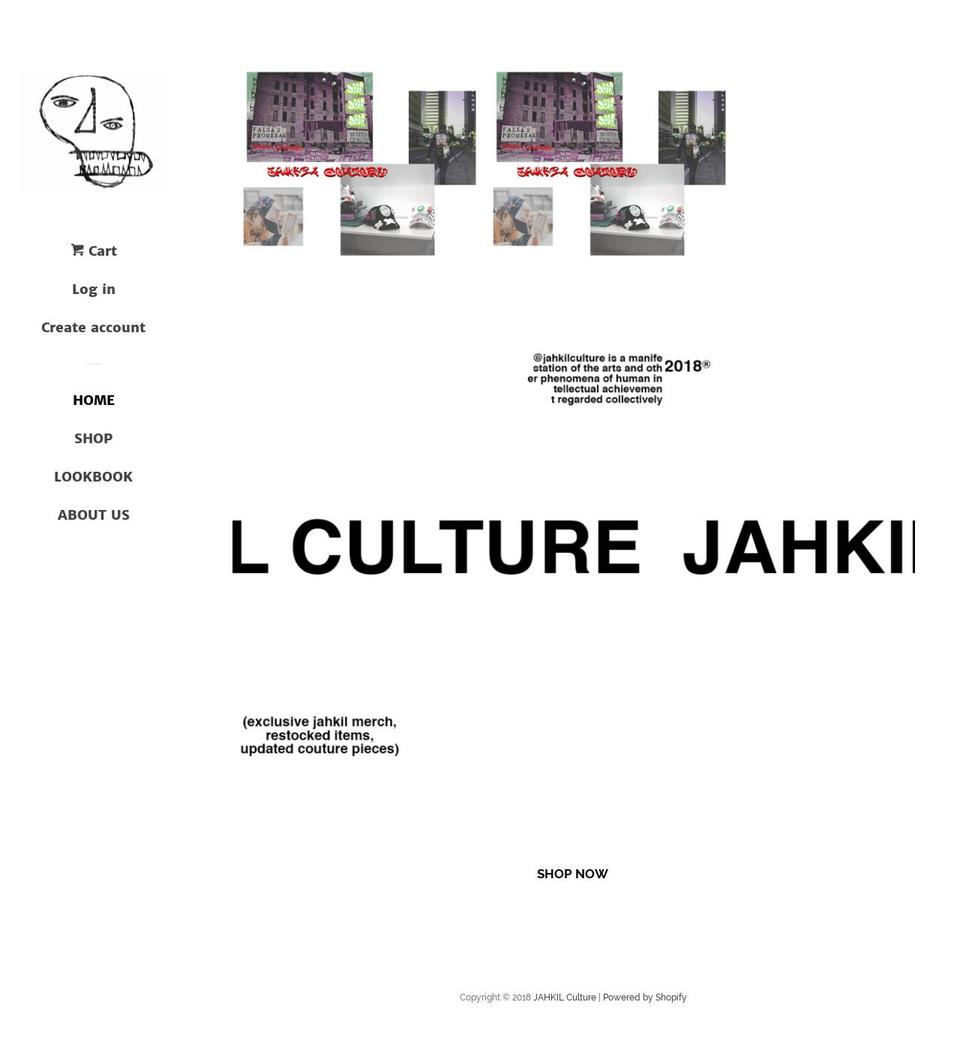 jahkilculture.com — Shopify storefront screenshot