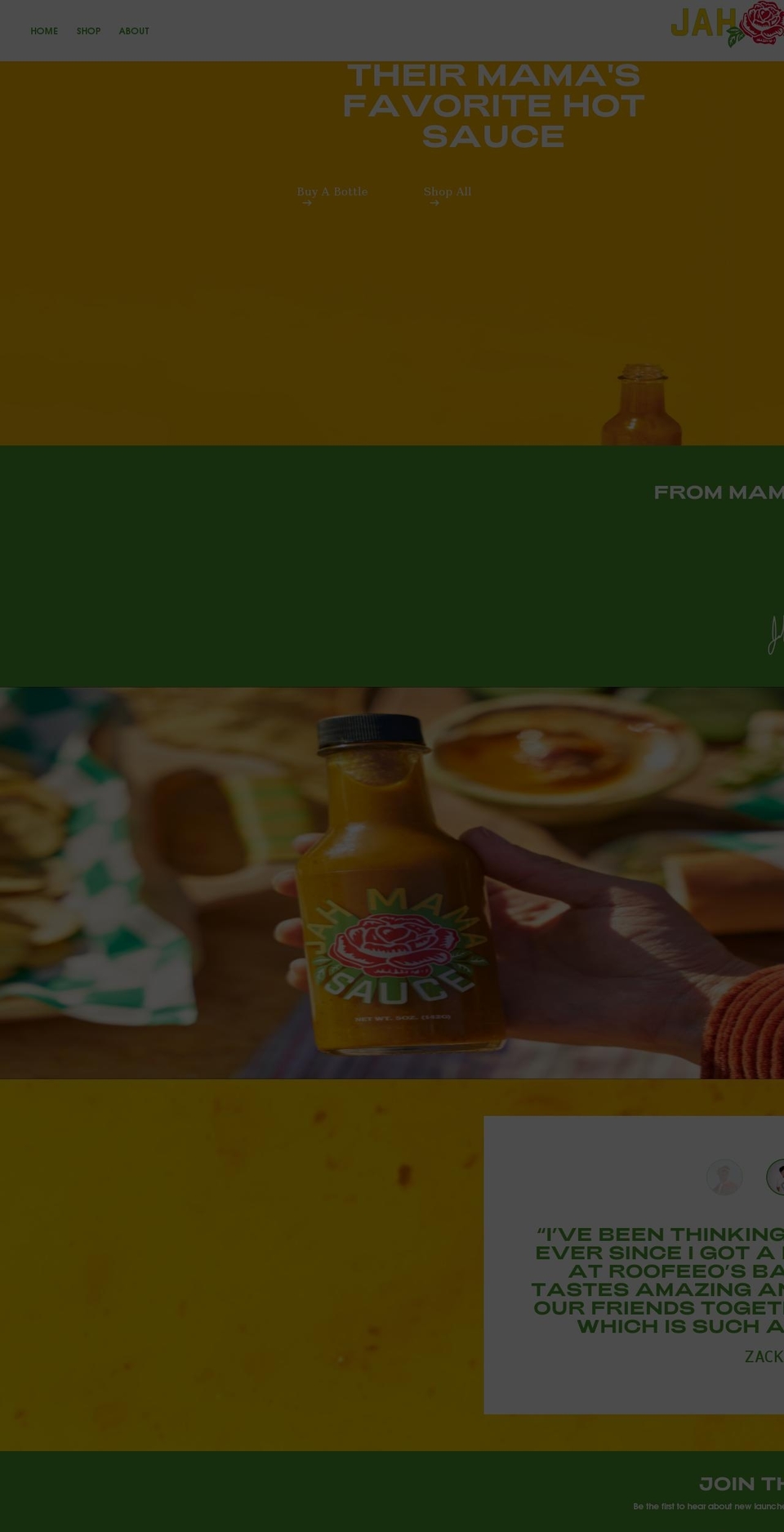 jahmamasauce.com shopify website screenshot