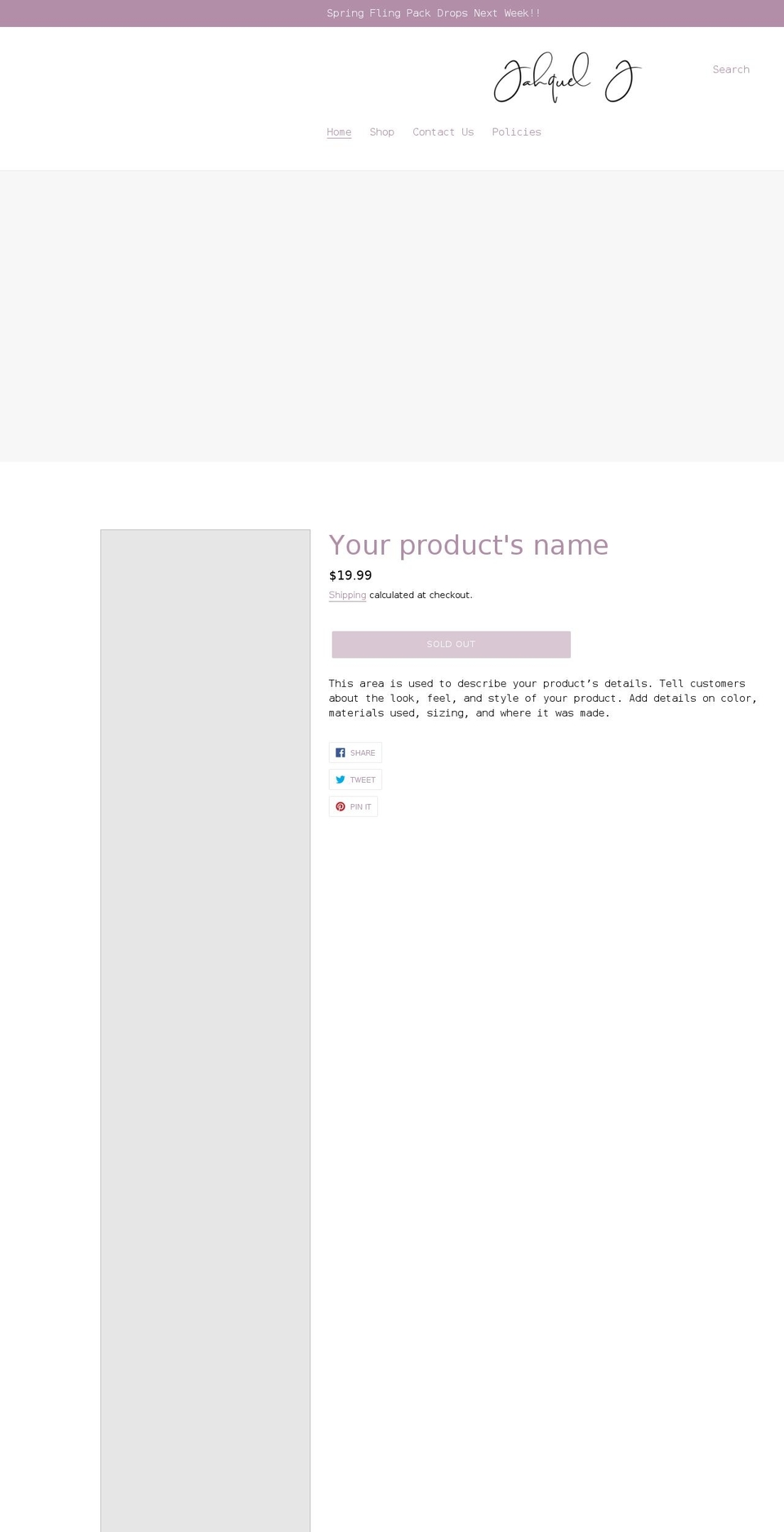 jahquel.com shopify website screenshot