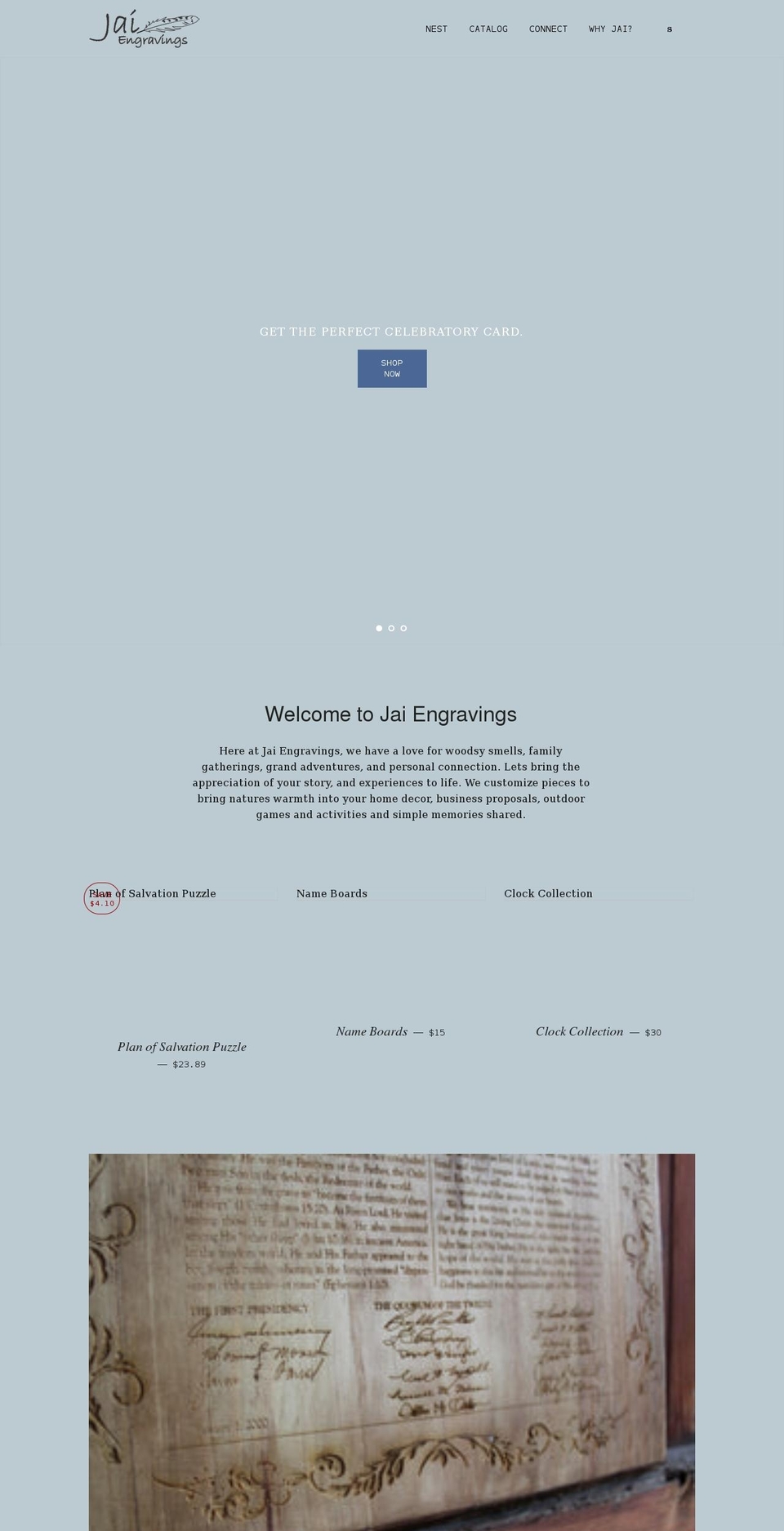 jai-engravings.myshopify.com shopify website screenshot