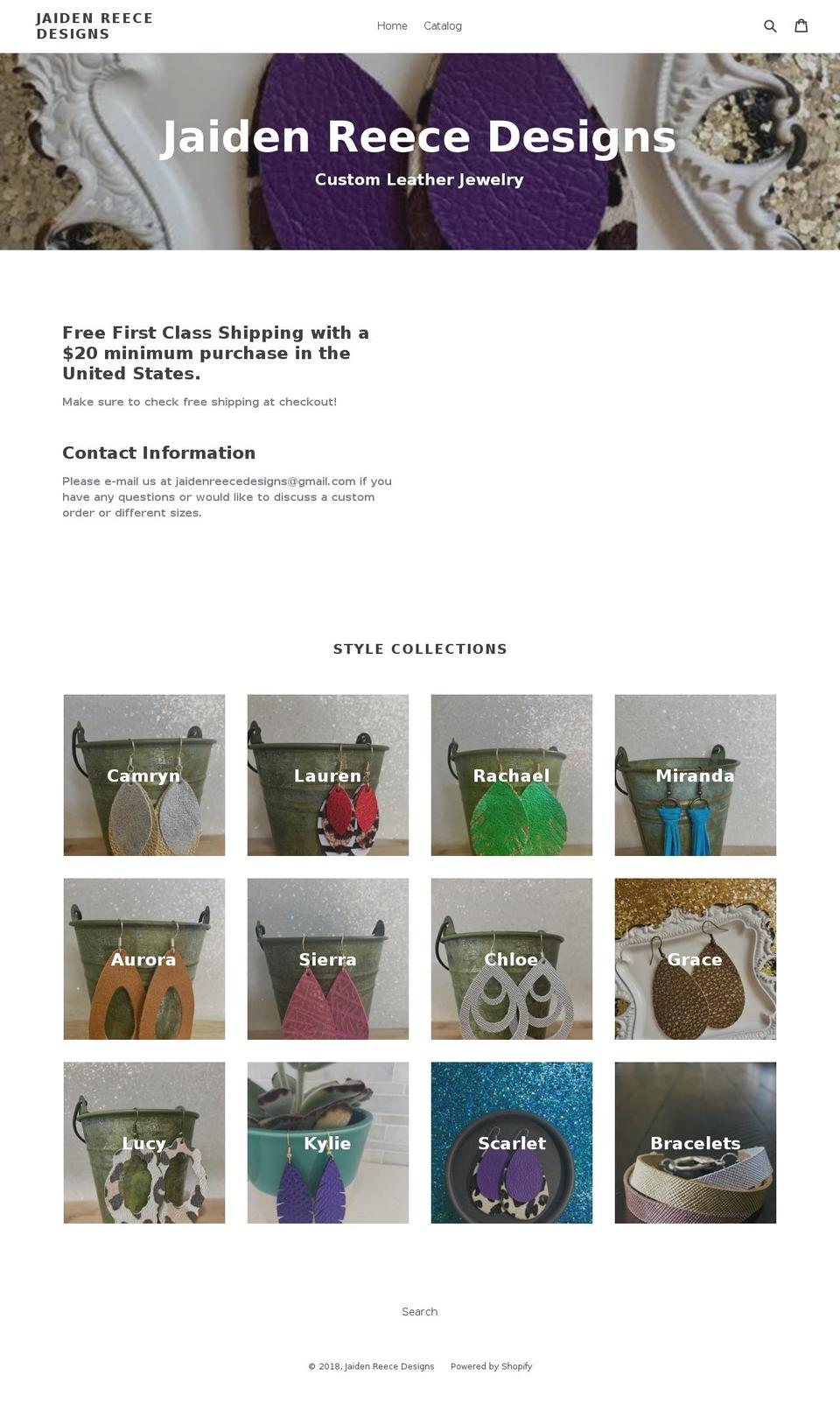 jaidenreecedesigns.com — Shopify storefront screenshot