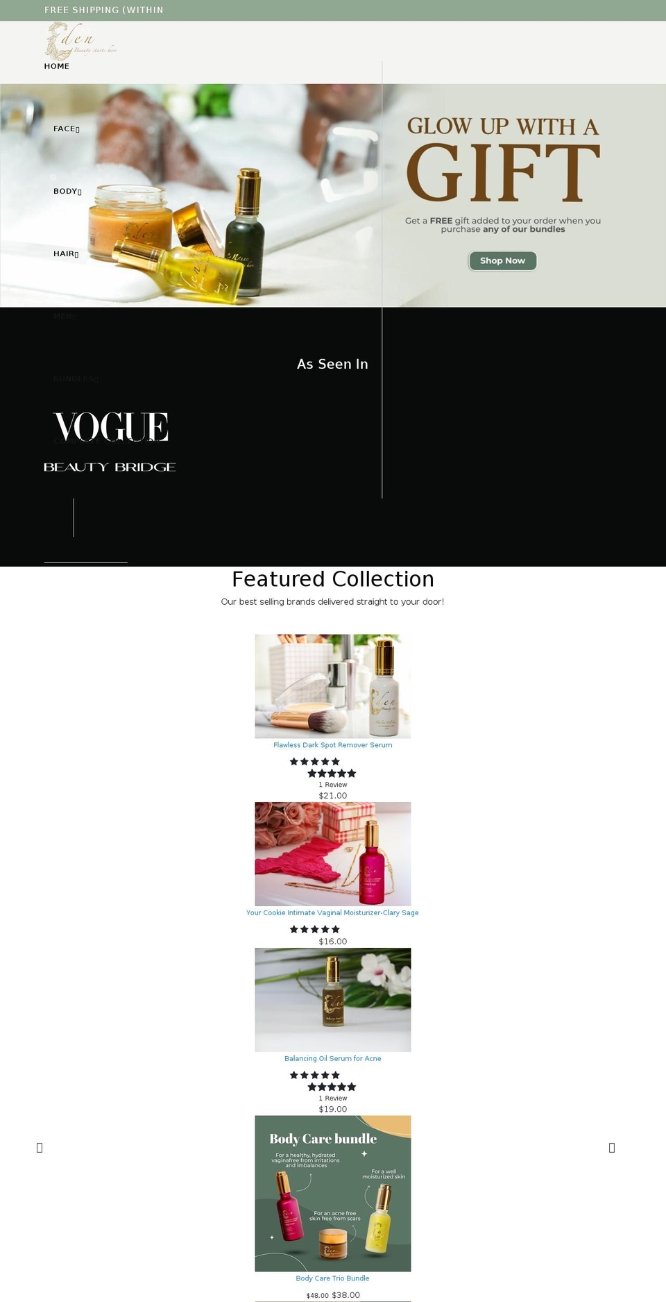 jaiedenbeauty.com shopify website screenshot