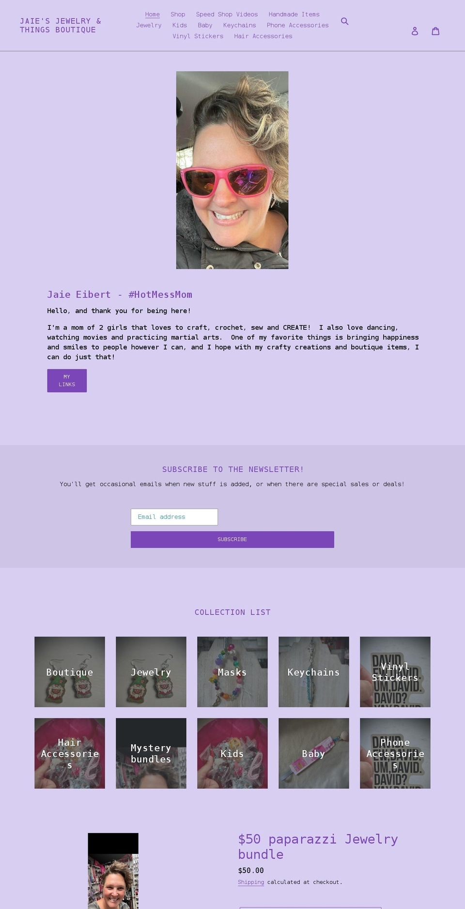 jaiesjewelry.com shopify website screenshot