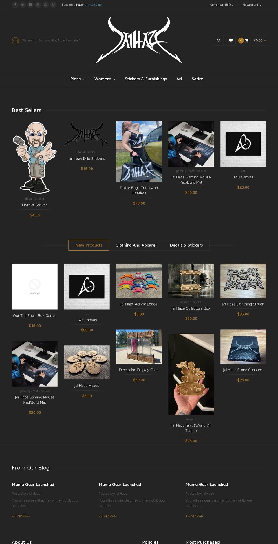 jaihaze.com shopify website screenshot