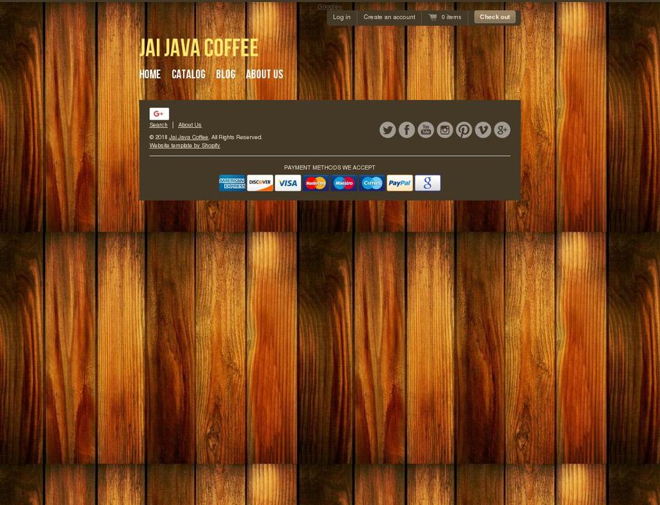 jaijavacoffee.com — Shopify storefront screenshot