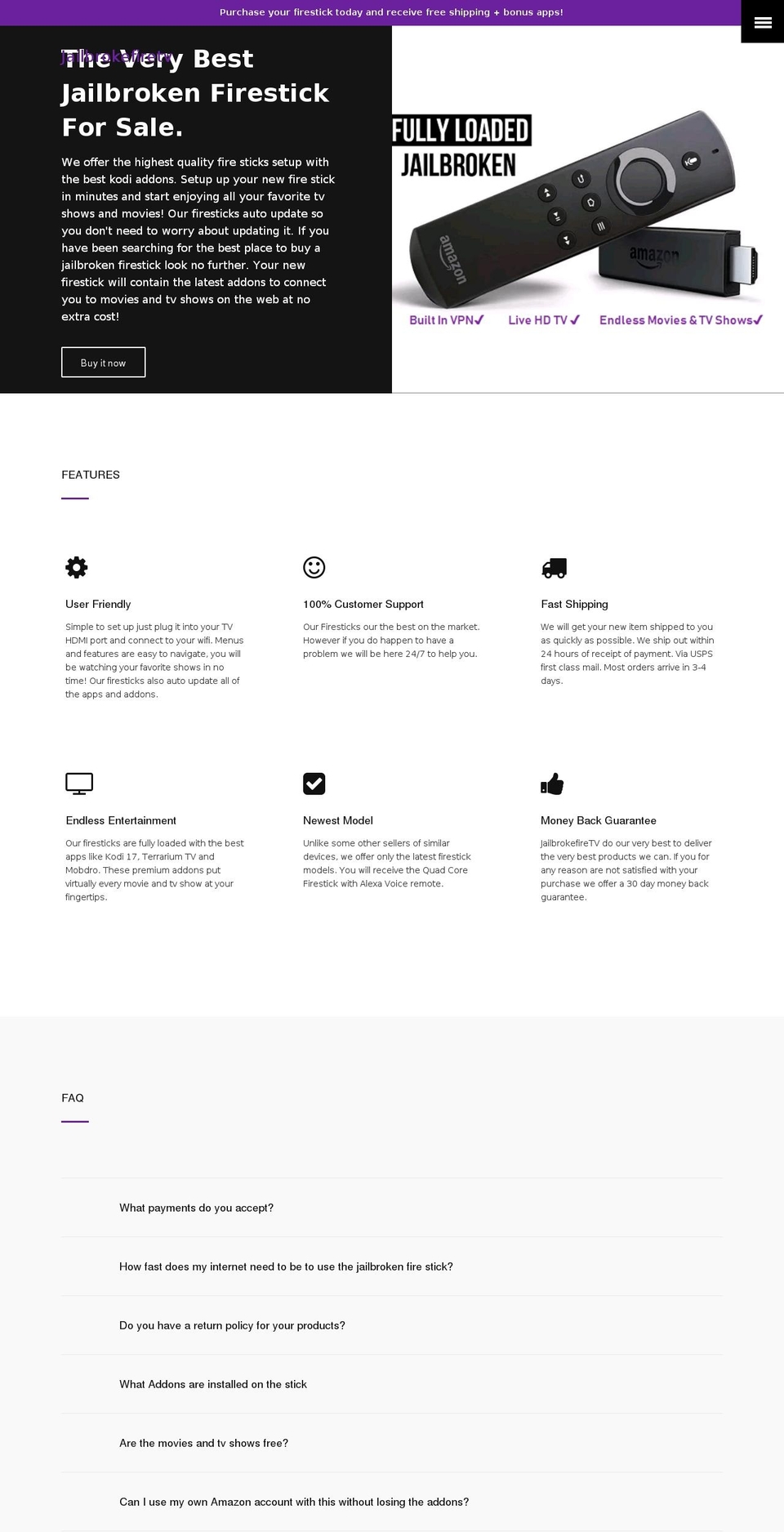 jailbrokefiretv.com shopify website screenshot