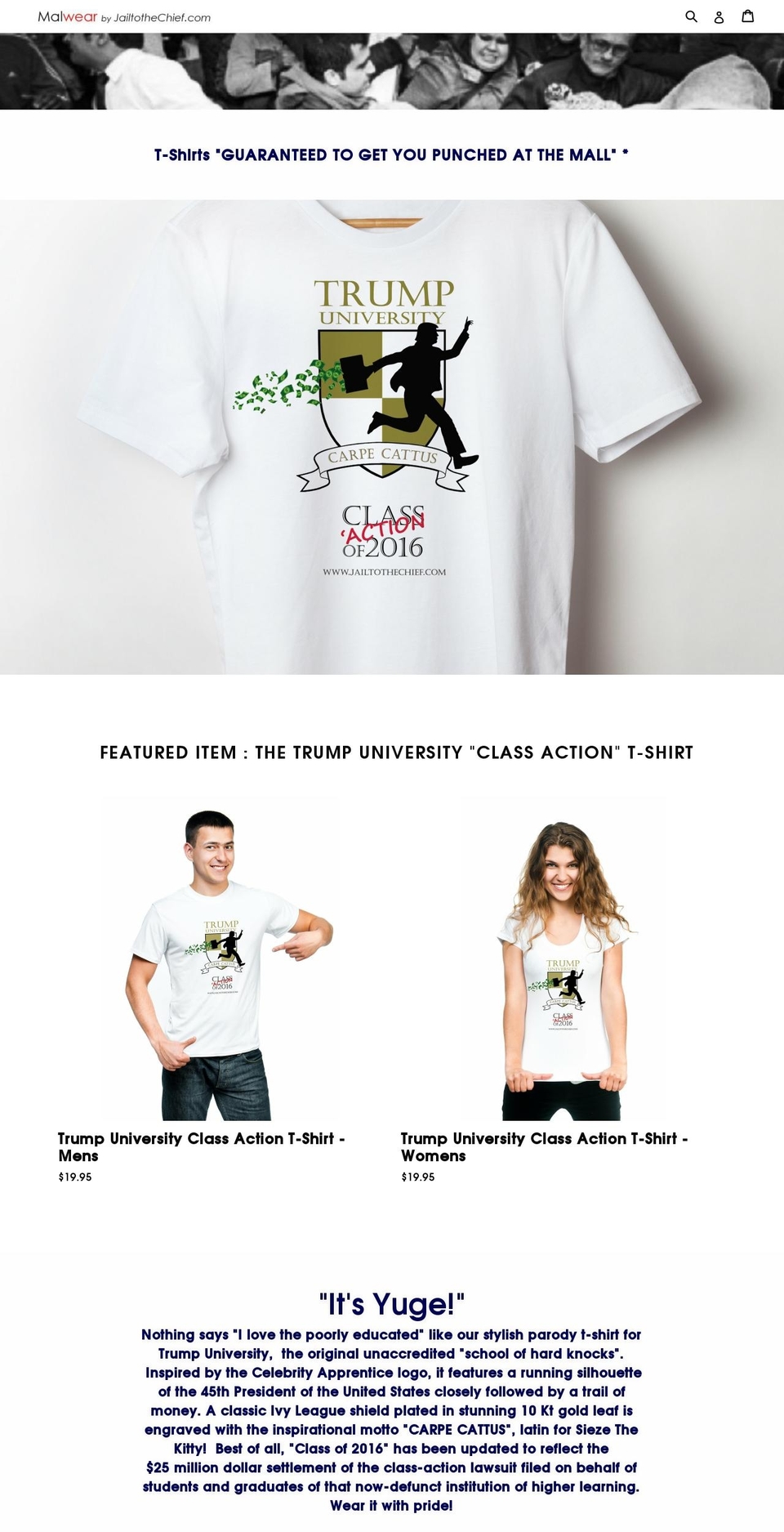 jailtothechief.com shopify website screenshot