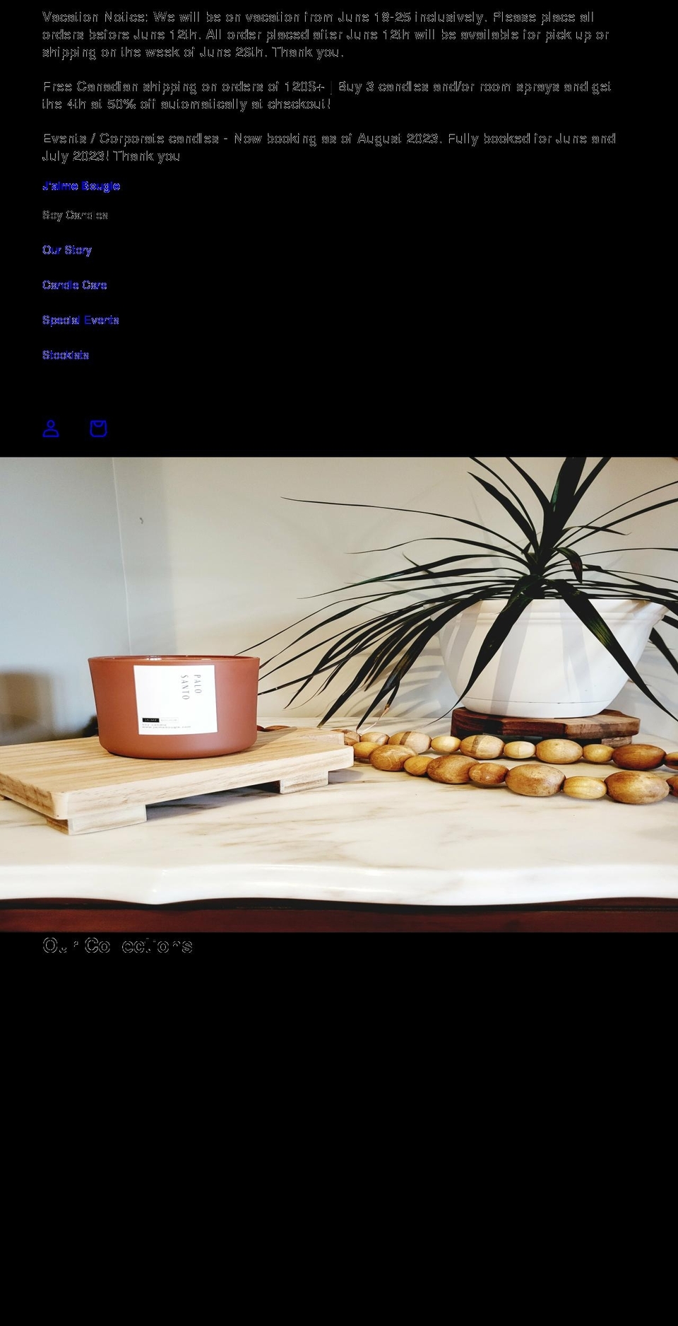 jaimebougie.com shopify website screenshot