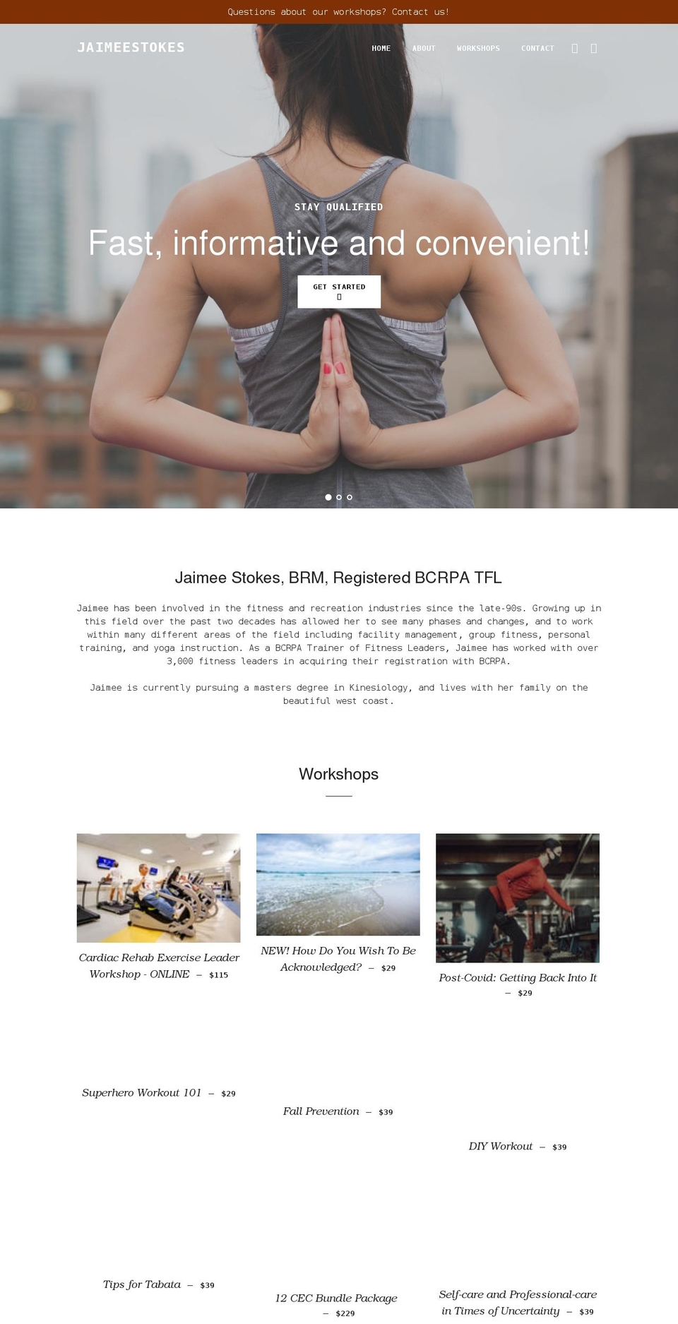 jaimeestokes.com shopify website screenshot
